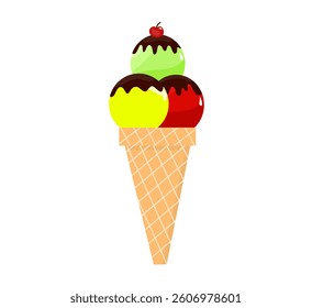 Delicious Ice Cream. Flat Style. Perfect for Poster or Flyers Menu.