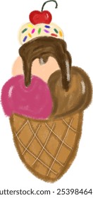 Delicious ice cream hand drawn illustration 