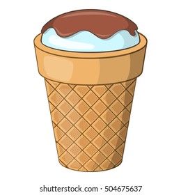 Delicious ice cream icon. Cartoon illustration of ice cream vector icon for web design