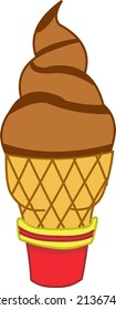 Delicious Ice Cream. Illustration for children book or flashcard. Simple vector design.