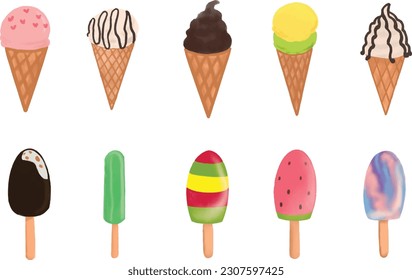 Delicious Ice Cream Illustration (Editable)