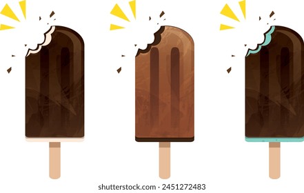 Delicious ice cream illustration material set