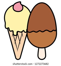 delicious ice cream isolated icon