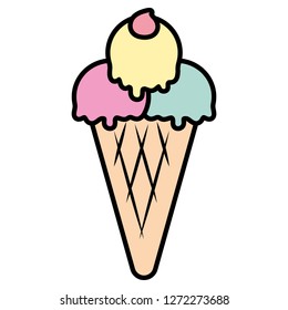 delicious ice cream isolated icon