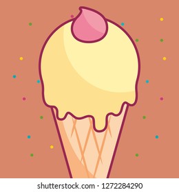delicious ice cream isolated icon