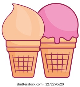 delicious ice cream isolated icon