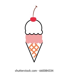 delicious ice cream isolated icon