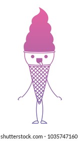 delicious ice cream kawaii character