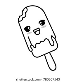 delicious ice cream kawaii character