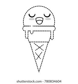delicious ice cream kawaii character