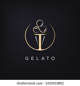 Delicious ice cream logo design. Vector image.