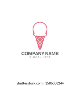Delicious ice cream logo design template.