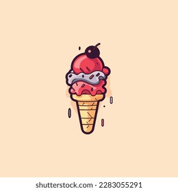 delicious ice cream logo vector