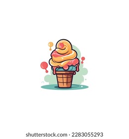 vector de logotipo de helados deliciosos