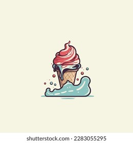 delicious ice cream logo vector