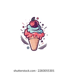 delicious ice cream logo vector