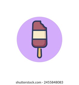 Delicious ice cream on stick line icon. Flavor, milk, sundae outline sign. Sweet desserts and candy concept. Vector illustration for web design and apps