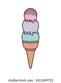 delicious ice cream on white background
