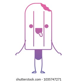 delicious ice cream palette kawaii character