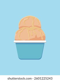 Delicious ice cream in a paper cup - a stylish illustration
