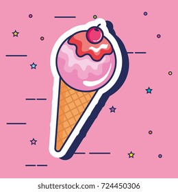 delicious ice cream pop art style
