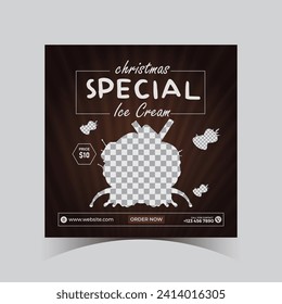 delicious ice cream social media banner post design template