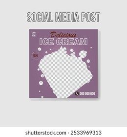 Delicious ice cream social media post design