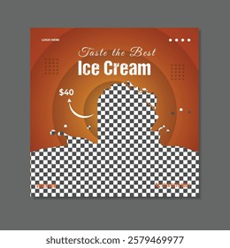Delicious ice cream Social media Post design template