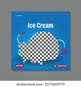 Delicious ice cream Social media Post design template