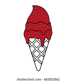 delicious ice cream with sprinkles icon image