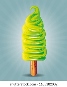 delicious ice cream in stick