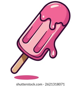 delicious ice cream stick dessert isolated vector illustration on white background