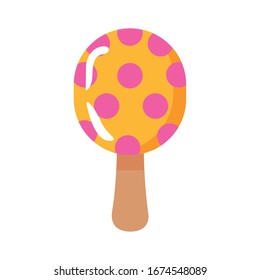 delicious ice cream in stick with points flat style vector illustration design