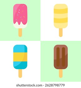 delicious Ice Cream Stick Vector Vector Art and Graphics