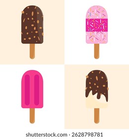 delicious Ice Cream Stick Vector Vector Art and Graphics