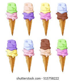 Delicious ice cream for sweet lovers on a white background