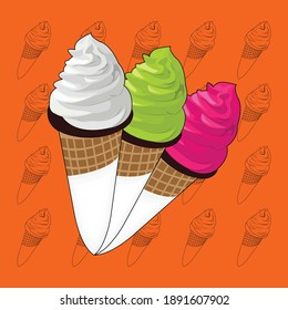helado delicioso con varias variantes
