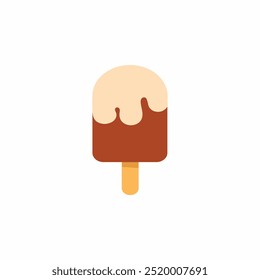 Delicious ice cream vector, frozen juice on wooden stick, fruity pop stick. colorful cold summer dessert isolated on white background