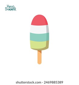 delicious ice cream vector illustration. summer theme
