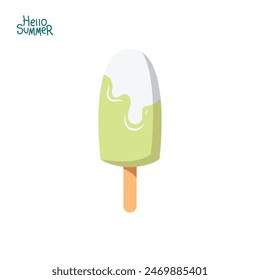 delicious ice cream vector illustration. summer theme