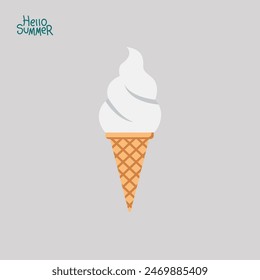 delicious ice cream vector illustration. summer theme