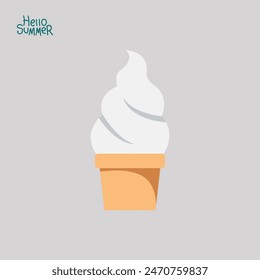 deliciosa Ilustración vectorial de helado. tema de verano