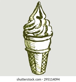 Delicious ice cream. Vector Image