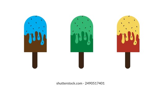 Delicious Ice Cream Vector Set. Suitable to Eat in Hot Weather. Good for your designs, magazines, websites and others