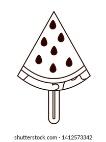 delicious ice cream of watermelon on white background