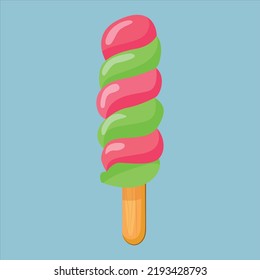 Delicious ice creams different flavors. Ice cream vector illustration.