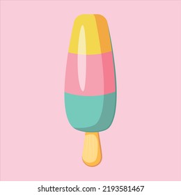 Delicious ice creams different flavors. Ice cream vector illustration.