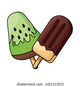 delicious ice lolly icon cartoon  vector illustration graphic design