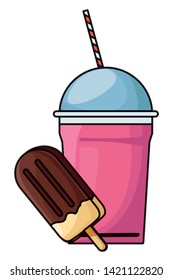 delicious ice lolly icon cartoon and frozen ice shaved icon cartoon  vector illustration graphic design