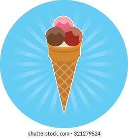 Delicious icecream concept. Vector flat design